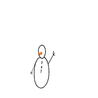 waving snowman drawing by rena in Artbitrator