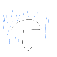 umbrella in rain drawing by guest-5z1esxpf4 in Artbitrator