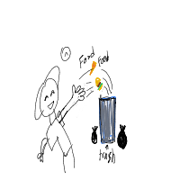 throwing food drawing by rena in Artbitrator