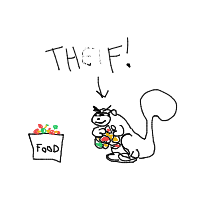 squirrel stealing food drawing by guest-d0tf4hd55 in Artbitrator