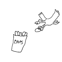 seagull stealing chips drawing by guest-d0tf4hd55 in Artbitrator