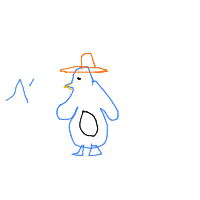penguin with a hat drawing by guest-c1ckt7zc9 in Artbitrator