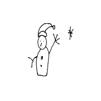 waving snowman drawing by jino in Artbitrator