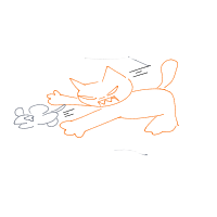 cat chasing mouse drawing by guest-f9kpnedwa in Artbitrator