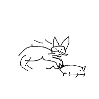 cat chasing mouse drawing by jonatan in Artbitrator