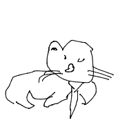 cat with tie drawing by jonatan in Artbitrator