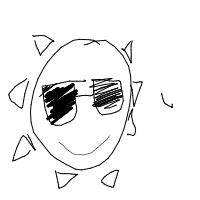 sun wearing sunglasses drawing by guest-maz7eg7dm in Artbitrator