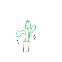 dancing cactus drawing by rena in Artbitrator