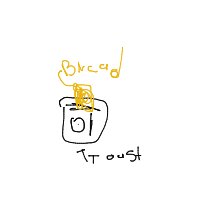 bread in toaster ejecting drawing by mablemaplelover in Artbitrator