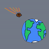 meteor approaching earth drawing by guest-b3vyt72oz in Artbitrator