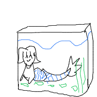 mermaid at aquarium drawing by bellapras in Artbitrator