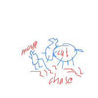 cat chasing mouse drawing by bellapras in Artbitrator
