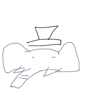 elephant with a hat drawing by guest-8ow0gqg95 in Artbitrator