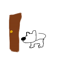 dog waiting at door drawing by guest-huzjonbfh in Artbitrator