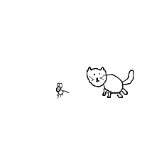 cat chasing mouse drawing by guest-uwfqu7n1d in Artbitrator