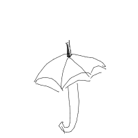 umbrella in rain drawing by guest-d8ynuuauo in Artbitrator