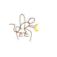 monkey with banana drawing by guest-rlpdcncie in Artbitrator