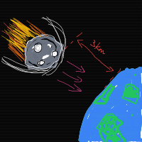 meteor approaching earth drawing by guest-rlpdcncie in Artbitrator