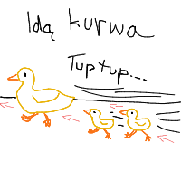 duck leading ducklings drawing by guest-w5cln0rji in Artbitrator