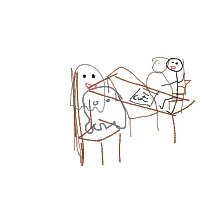 ghost at job interview drawing by guest-w5cln0rji in Artbitrator