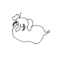 elephant with a hat drawing by tzot in Artbitrator