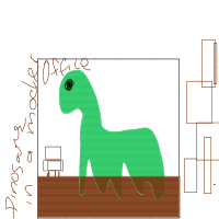 dinosaur in modern office drawing by guest-xwj78wyg0 in Artbitrator