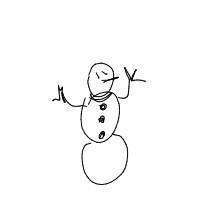 waving snowman drawing by eerm28o5 in Artbitrator