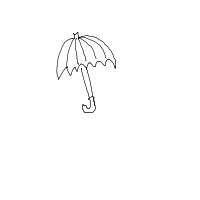 umbrella in rain drawing by maxy in Artbitrator