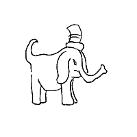 elephant with a hat drawing by azzipacul in Artbitrator
