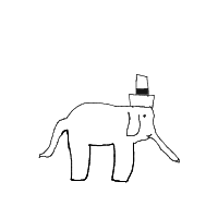 elephant with a hat drawing by bohhhhhhhhhhhhhhhh in Artbitrator