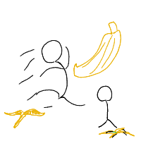 slipping on banana peel drawing by azzipacul in Artbitrator