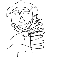 hand on chin drawing by hulkure in Artbitrator