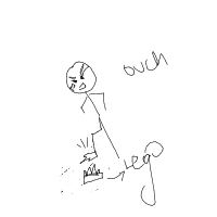 stepping on lego drawing by ol3f in Artbitrator