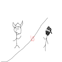 ninja vs viking drawing by nunyabuisness in Artbitrator