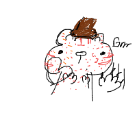 bear with a hat drawing by mirela_base in Artbitrator