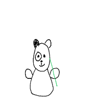 panda eating bamboo drawing by kkat7 in Artbitrator