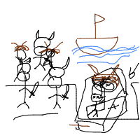 viking funeral drawing by bananat in Artbitrator