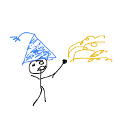 wizard casting spell drawing by bananat in Artbitrator