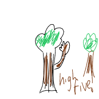 tree giving high five drawing by guest-lld80bqrq in Artbitrator