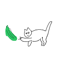 cat vs cucumber drawing by kosidil735 in Artbitrator