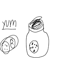 last cookie in jar drawing by alexismeyay in Artbitrator