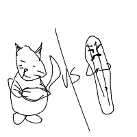 cat vs cucumber drawing by ol3f in Artbitrator