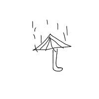 umbrella in rain drawing by jojoieeee in Artbitrator