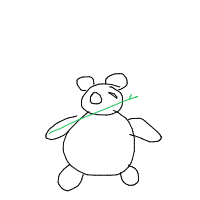 panda eating bamboo drawing by jojoieeee in Artbitrator