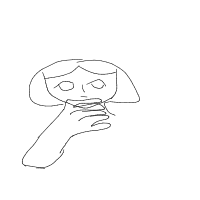 hand on chin drawing by panther in Artbitrator