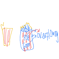 popcorn overflowing drawing by guest-8waehyrl6 in Artbitrator