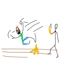slipping on banana peel drawing by charlise in Artbitrator