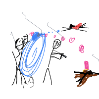 water balloon battle drawing by guest-1gi28u58d in Artbitrator