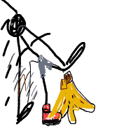 slip on banana peel drawing by guest-1gi28u58d in Artbitrator