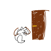 dog waiting at door drawing by guest-9f7kl6bz3 in Artbitrator